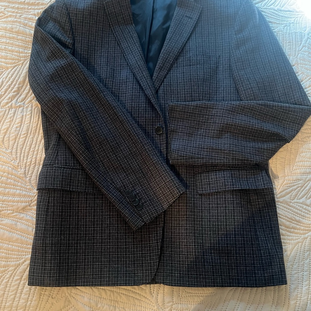 Versace Blue & Charcoal And Silver Patterned Blaz… - image 4